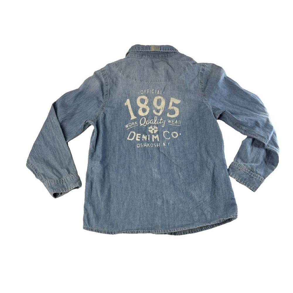 OskKosh B'gosh Western Peral Snap Chambray Youth Boys Shirt Size 10